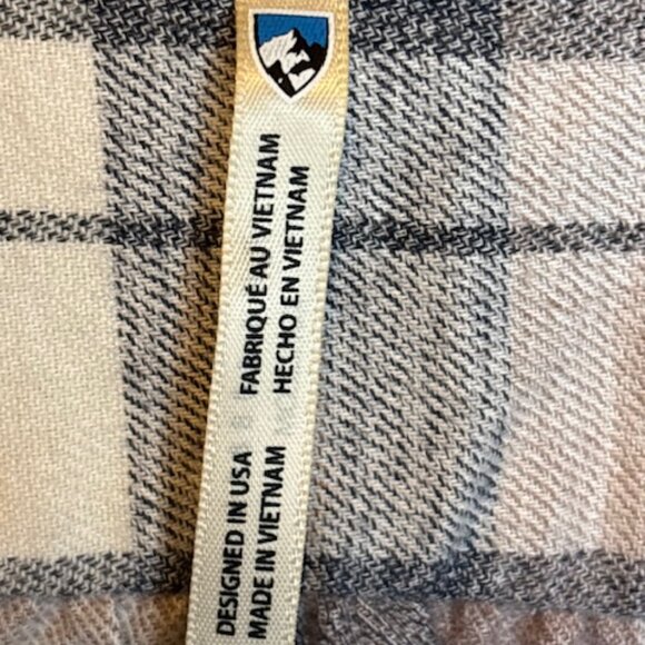 Kuhl Shirt Women's Size Medium Kamila Flannel Plaid Pink Gray - Picture 3 of 4